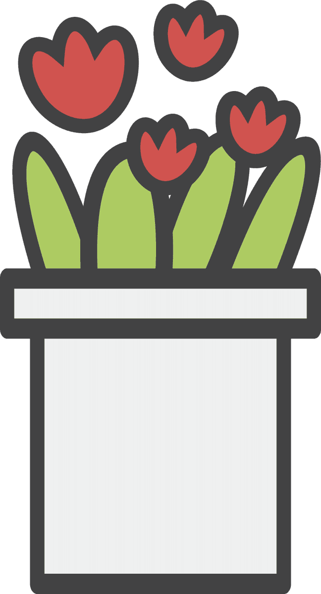 illustration daily stuff vector: vibrant flower pot illustration for home decor and gardening inspiration