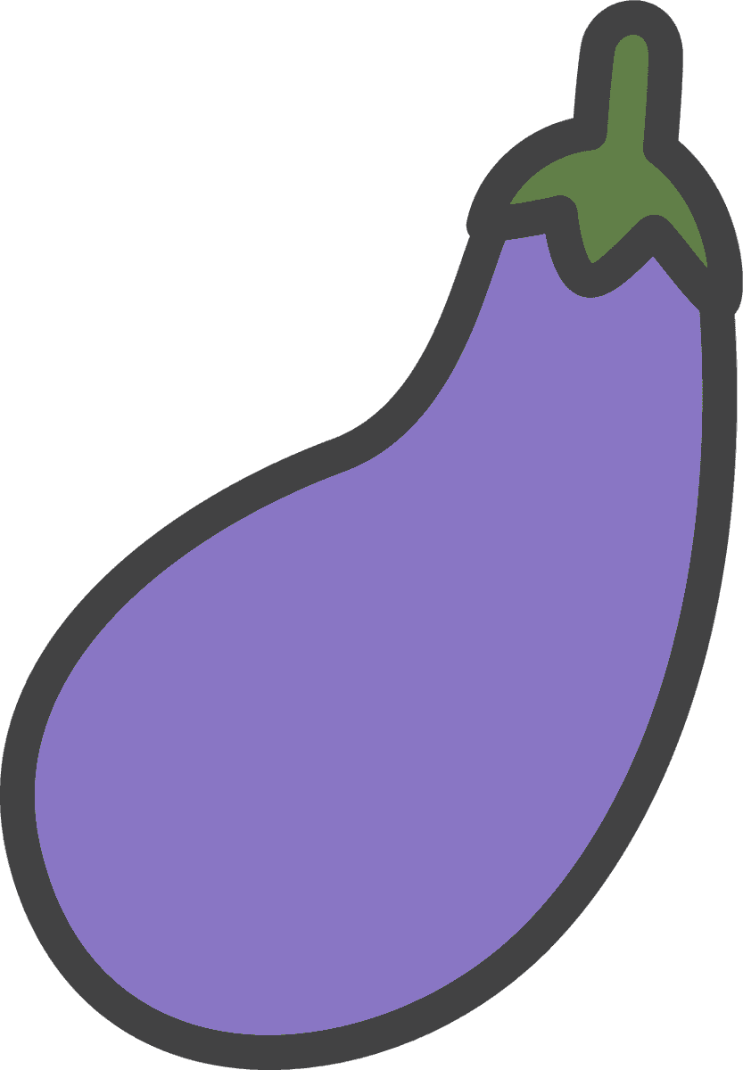 illustration daily stuff vector of a playful purple eggplant with bold outlines