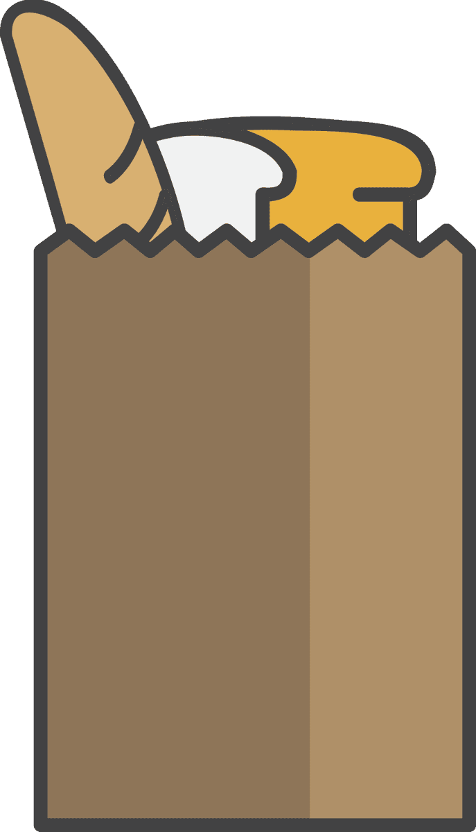 illustration daily stuff vector of a delicious bread loaf in a paper bag