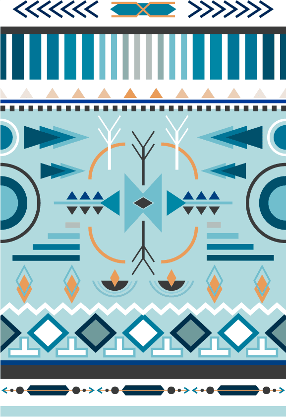 vibrant ethnic pattern illustration design featuring geometric shapes and soothing colors for digital applications