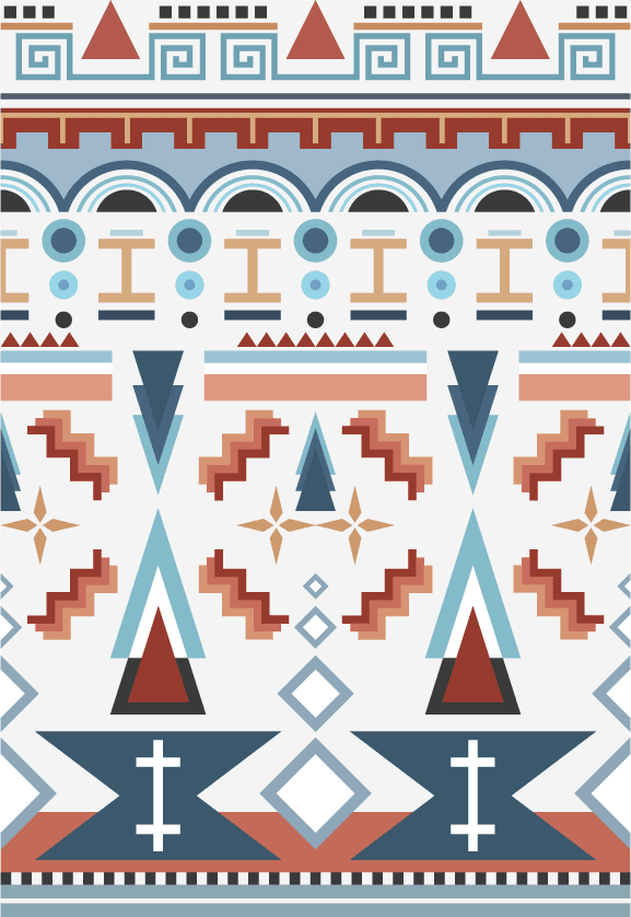 ethnic pattern illustration design featuring vibrant geometric shapes and cultural motifs for contemporary use