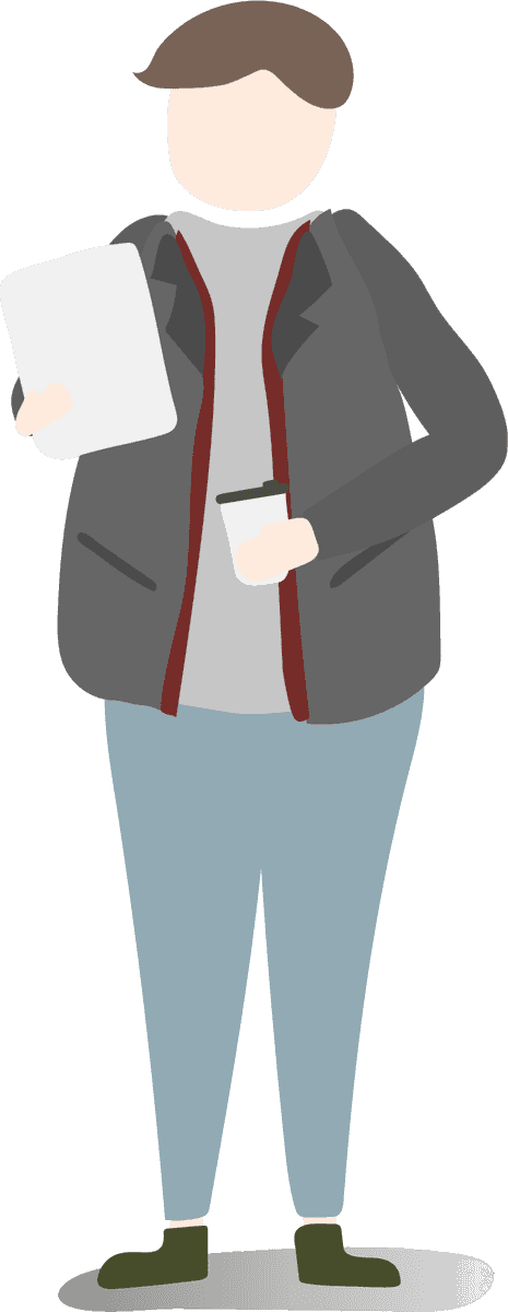 illustration human avatar vector for modern digital workspace with technology accessories