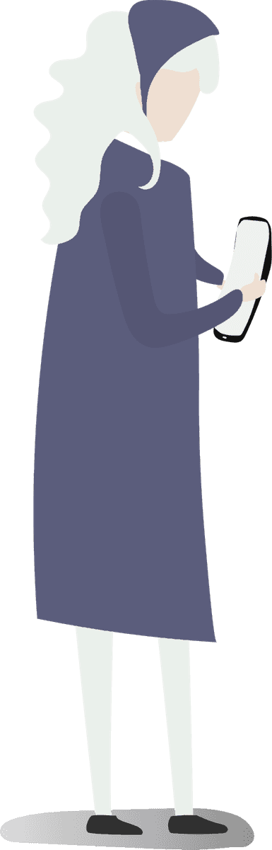 illustration human avatar vector holding smartphone in a casual setting for online engagement