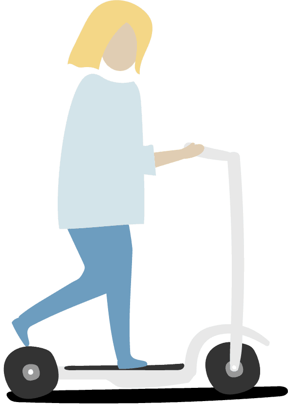 illustration human avatar vector riding an electric scooter for urban commuting