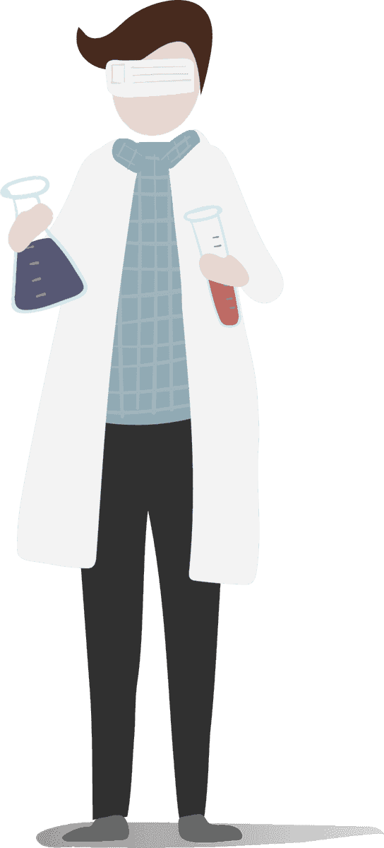 illustration human avatar vector of a scientist with lab equipment for educational purposes