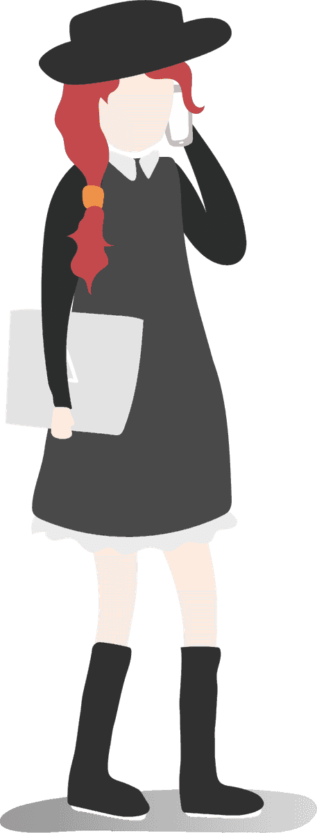 modern illustration human avatar vector of a woman holding a smartphone and laptop