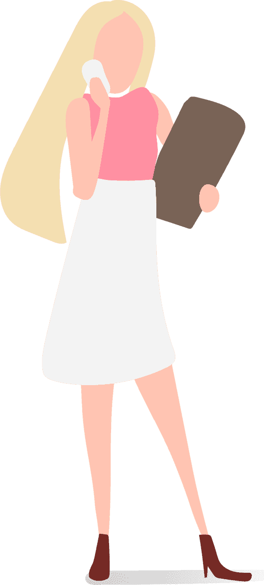 illustration human avatar vector of a businesswoman engaged in a phone call