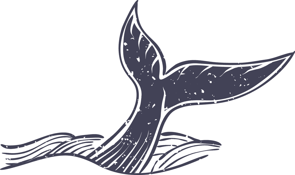 illustration summer beach objects icon featuring a whale tail and ocean waves