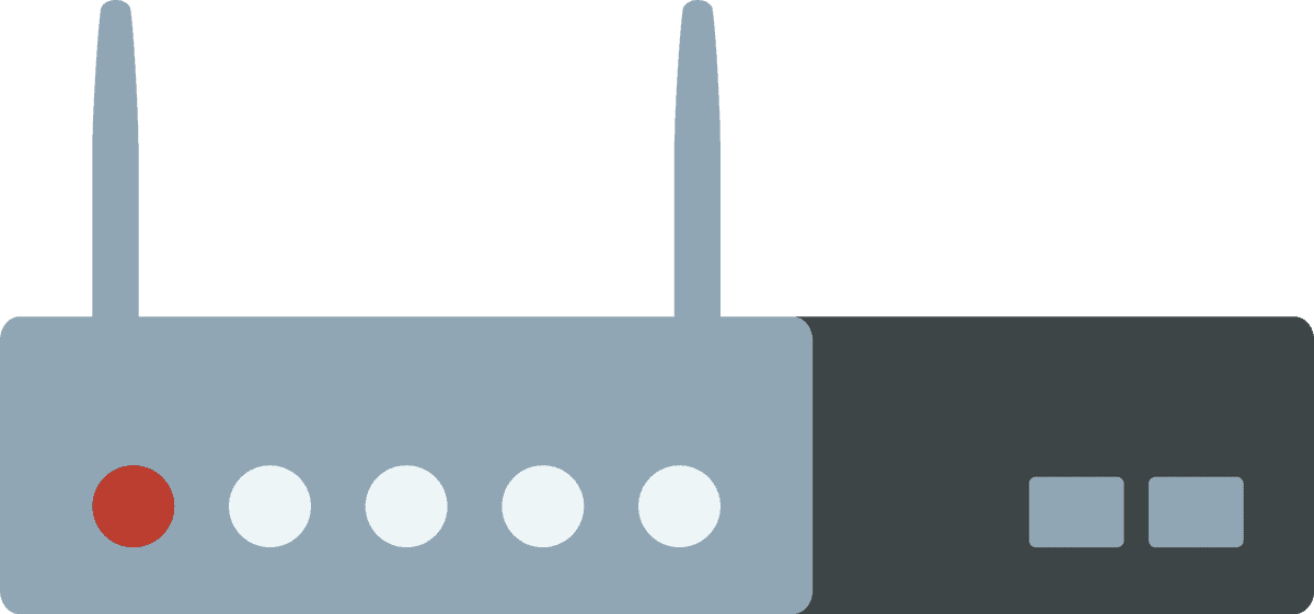 illustration technology objects showcasing a sleek wireless router with connectivity indicators
