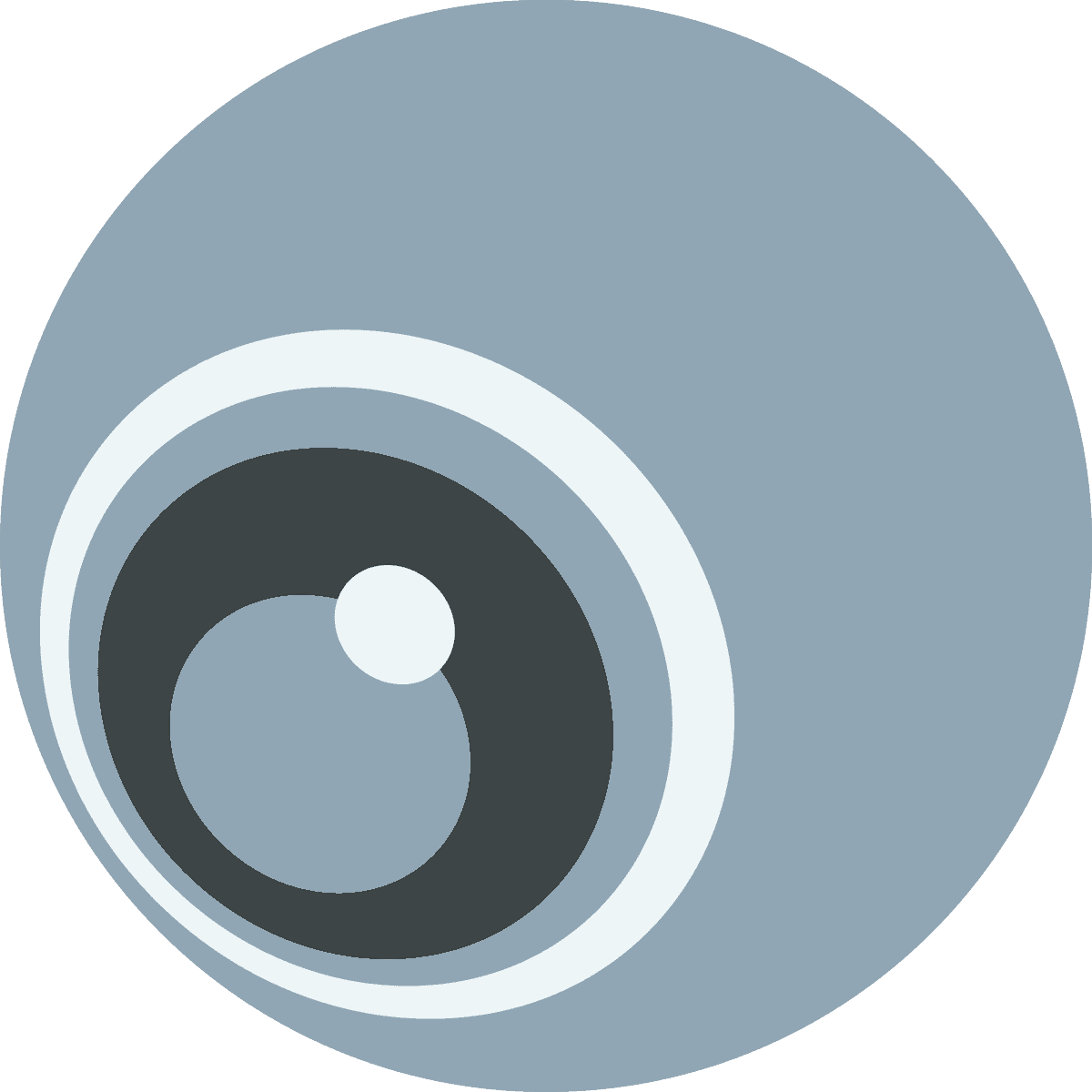 illustration technology objects depicting a modern camera lens in minimalist style