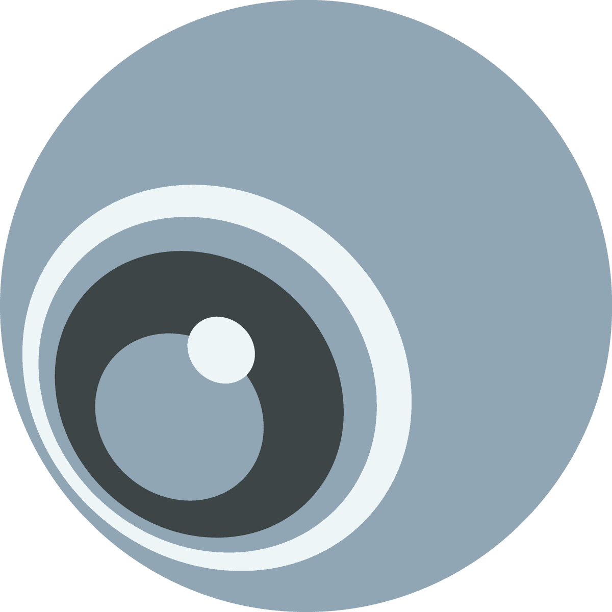 illustration technology objects depicting a modern camera lens in minimalist style