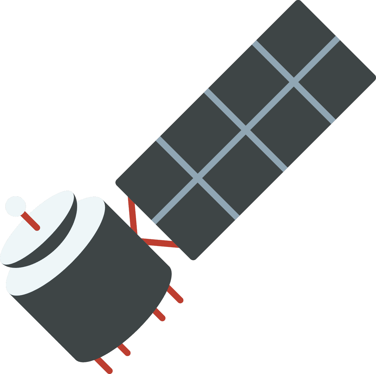 illustration technology objects: satellite with solar panels for communication and observation