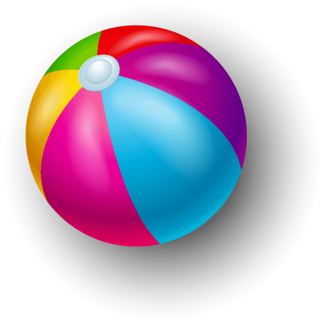 illustration with colorful beach ball collection isolated transparent