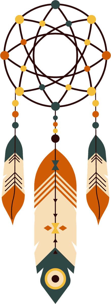indian elements tribe symbols sketch featuring dreamcatcher and vibrant feathers for cultural decor