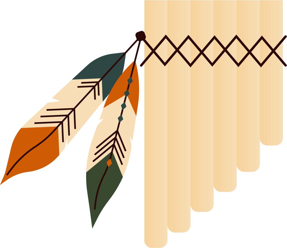 indian elements tribe symbols sketch with colorful feathers and traditional motifs