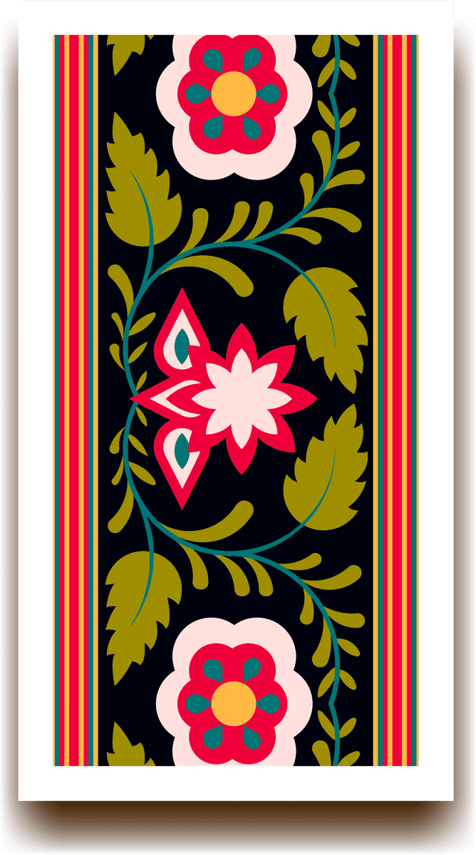 indian seamless pattern banners with vibrant floral elements for modern decor projects