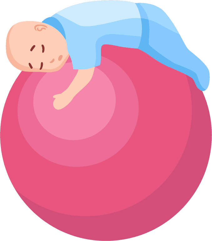 infant sleeping babies set on a soft, comfortable ball for peaceful naptime moments