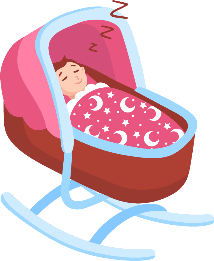 infant sleeping babies set in a cozy rocking cradle with soothing patterns