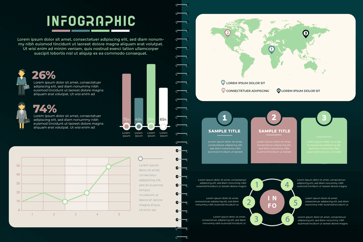 modern infographic templates with visual data, engaging charts, professional layouts, and business statistics for presentations