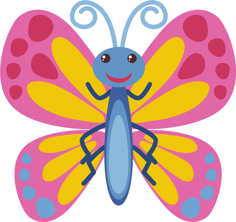 colorful cartoon style insect with vibrant wings for playful children's decor
