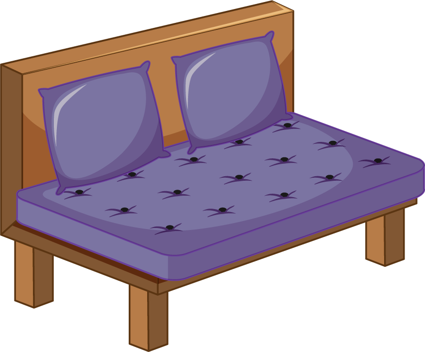 comfortable sofa bed with plush cushions for modern interior furniture and decorations