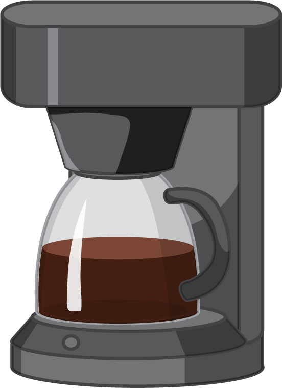 stylish kitchen appliances for interior furniture and decorations with modern coffee maker
