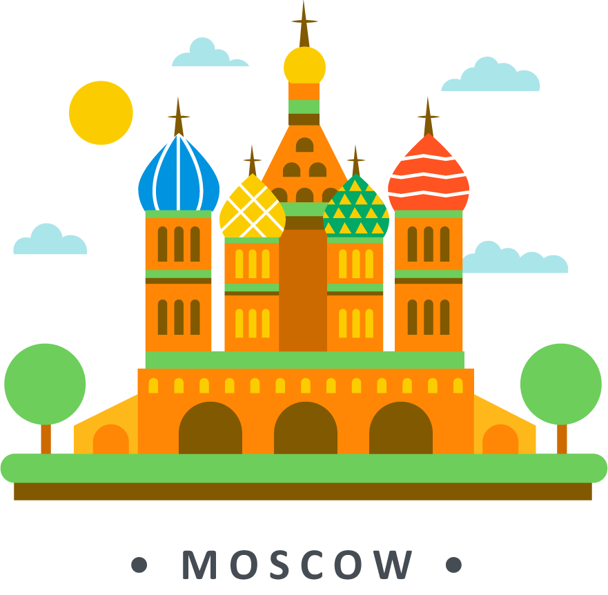 simple international cities flat style illustration