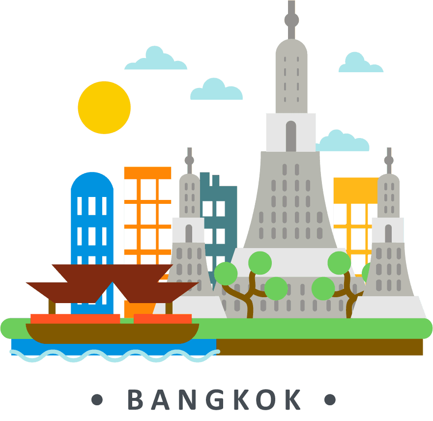 simple international cities flat style illustration