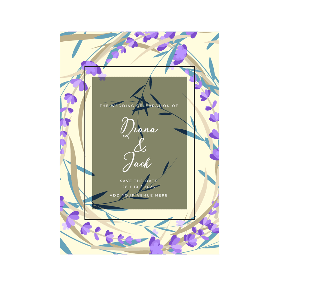invitation card templates flora decor patterns and textures
