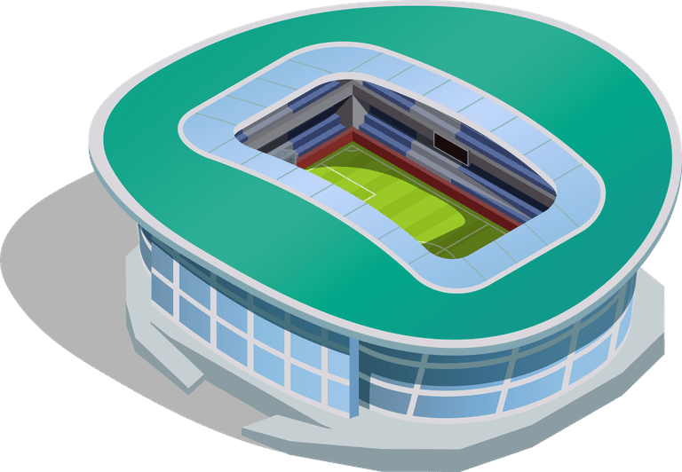 isolated eclipse round isometric soccer stadium