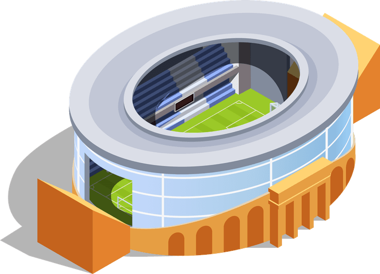 isolated eclipse round isometric soccer stadium