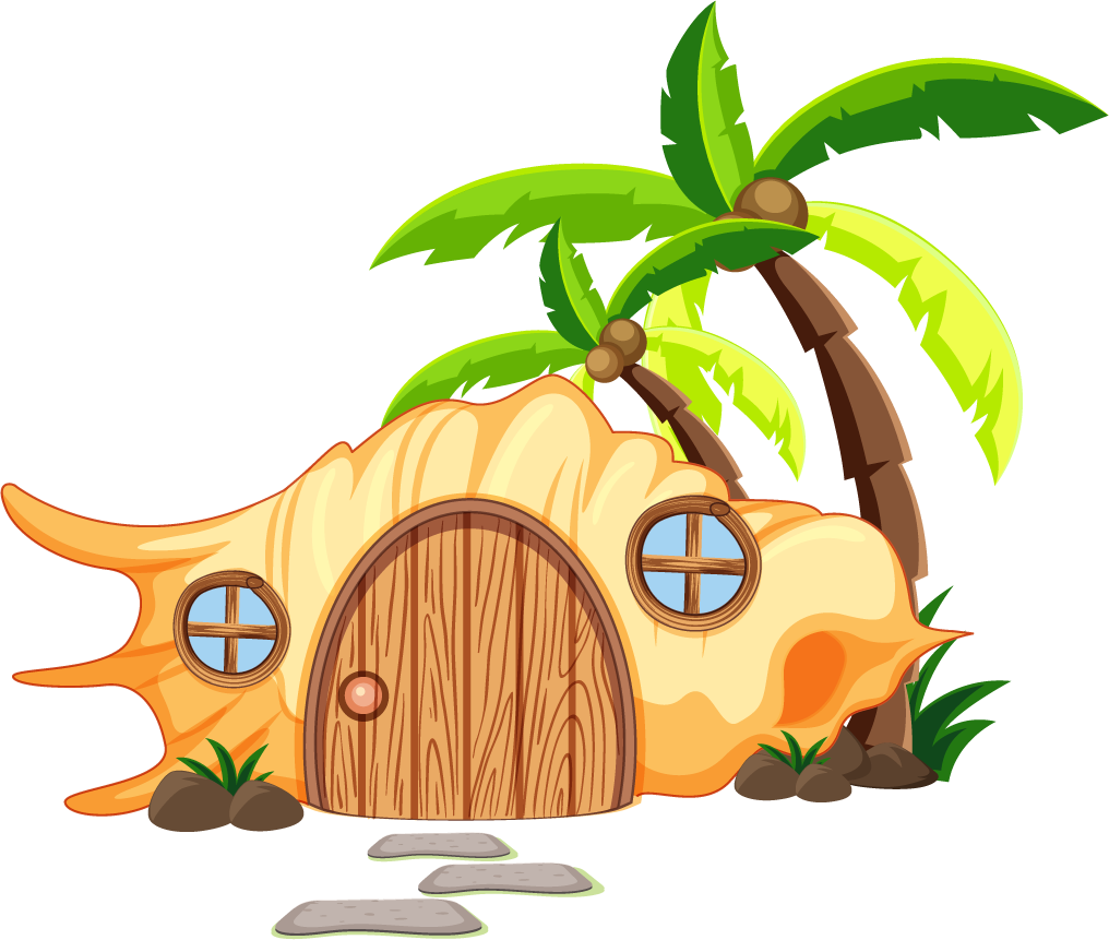 isolated fairy tale houses cartoon style