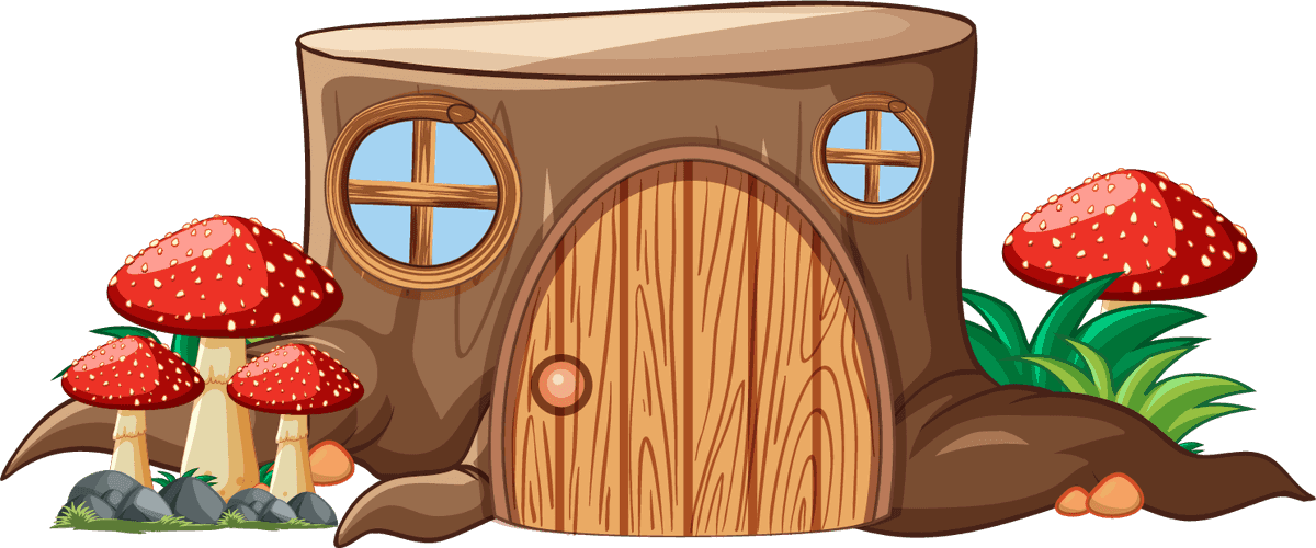 isolated fairy tale houses cartoon style