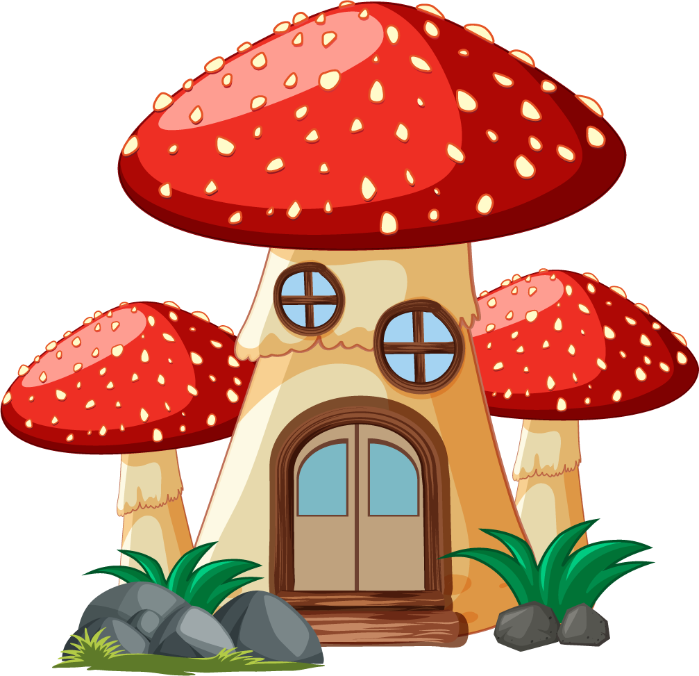 isolated fairy tale houses cartoon style