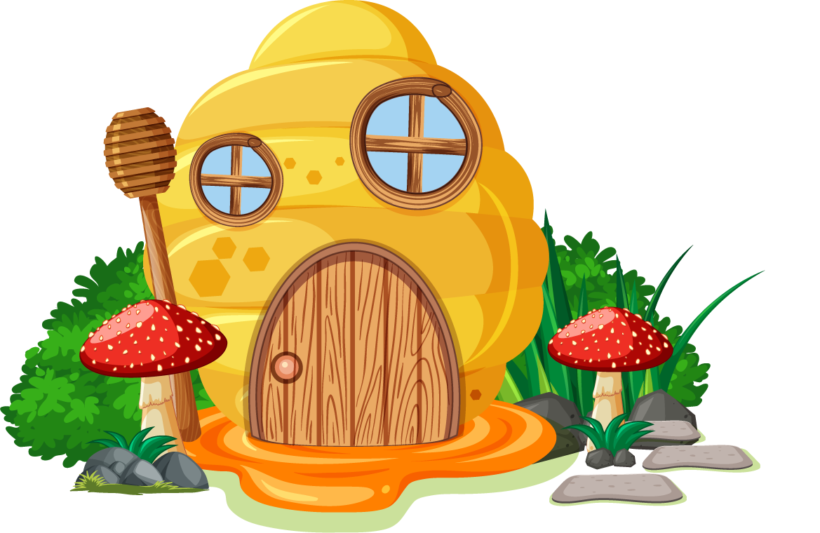isolated fairy tale houses cartoon style