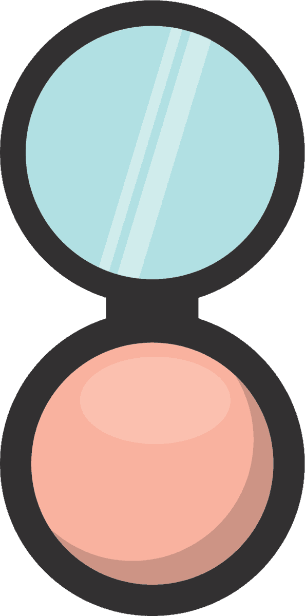 isolated make up icon featuring a stylish compact mirror and blush powder