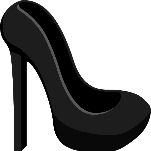 isolated make up icon featuring an elegant black high heel shoe for beauty applications