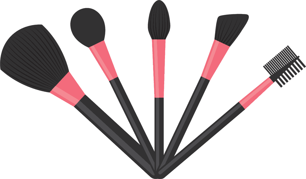 isolated make up icon featuring essential brushes for flawless beauty application
