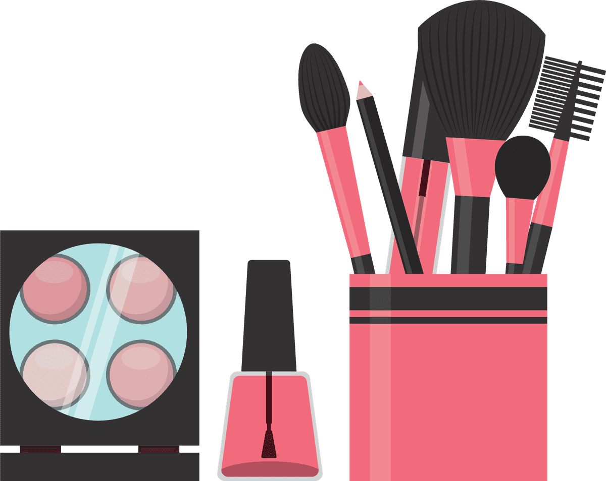 isolated make up icon featuring beauty tools and products for flawless application