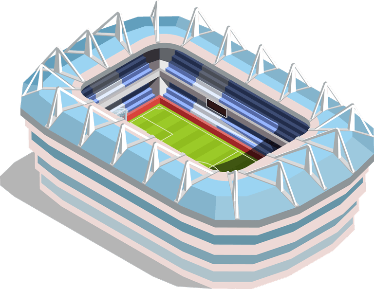 isolated rectangle isometric football stadium illustration