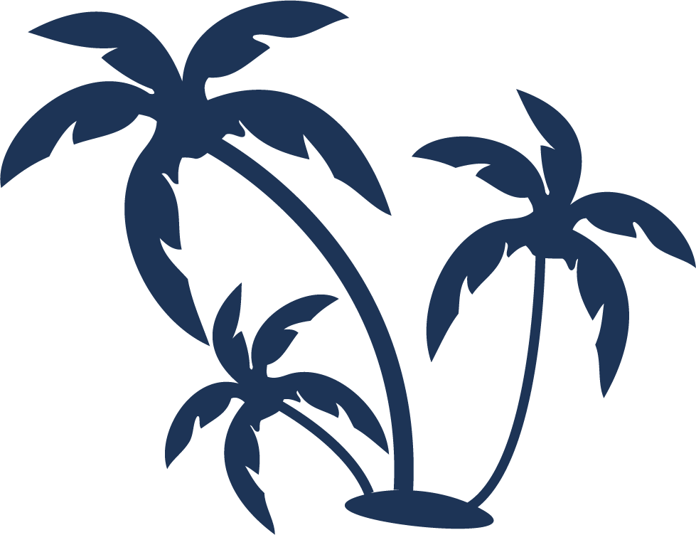 isolated summer vacation elements featuring palm trees for tropical aesthetics in designs