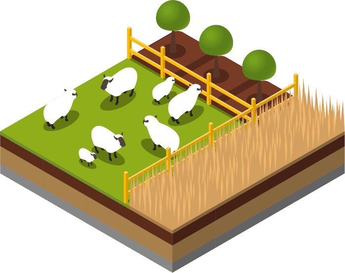 isometric agricultural compositions illustration