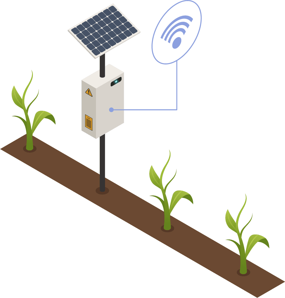 isometric agriculture automation elements collection for modern farming efficiency and connectivity