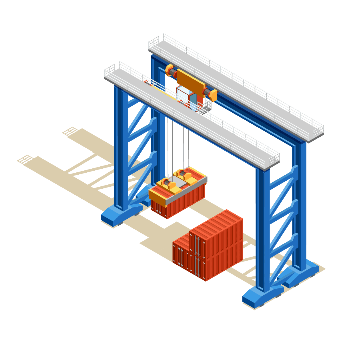 isometric cargo icons for logistics and shipping