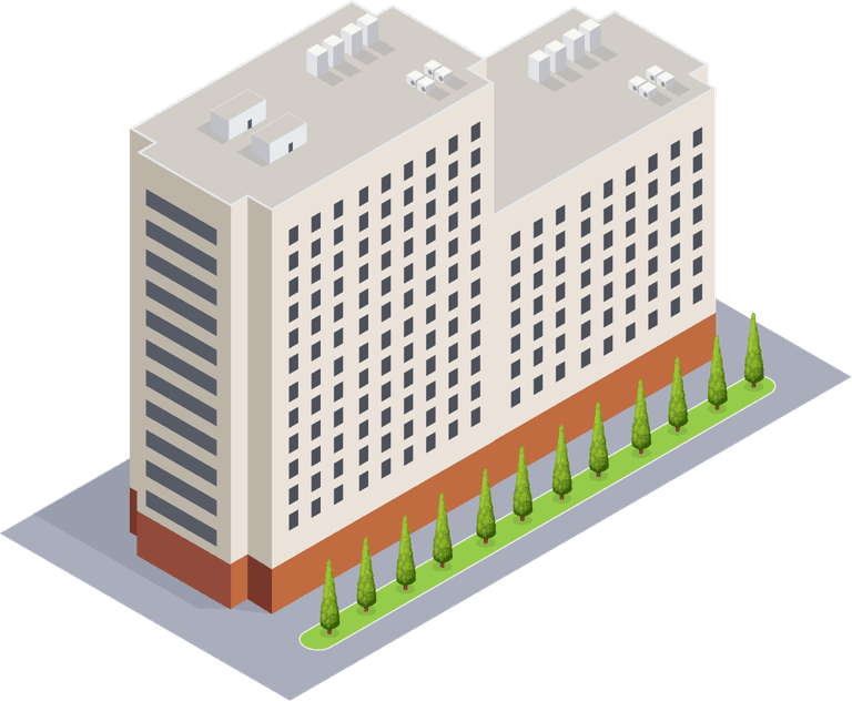 isometric city building with ground