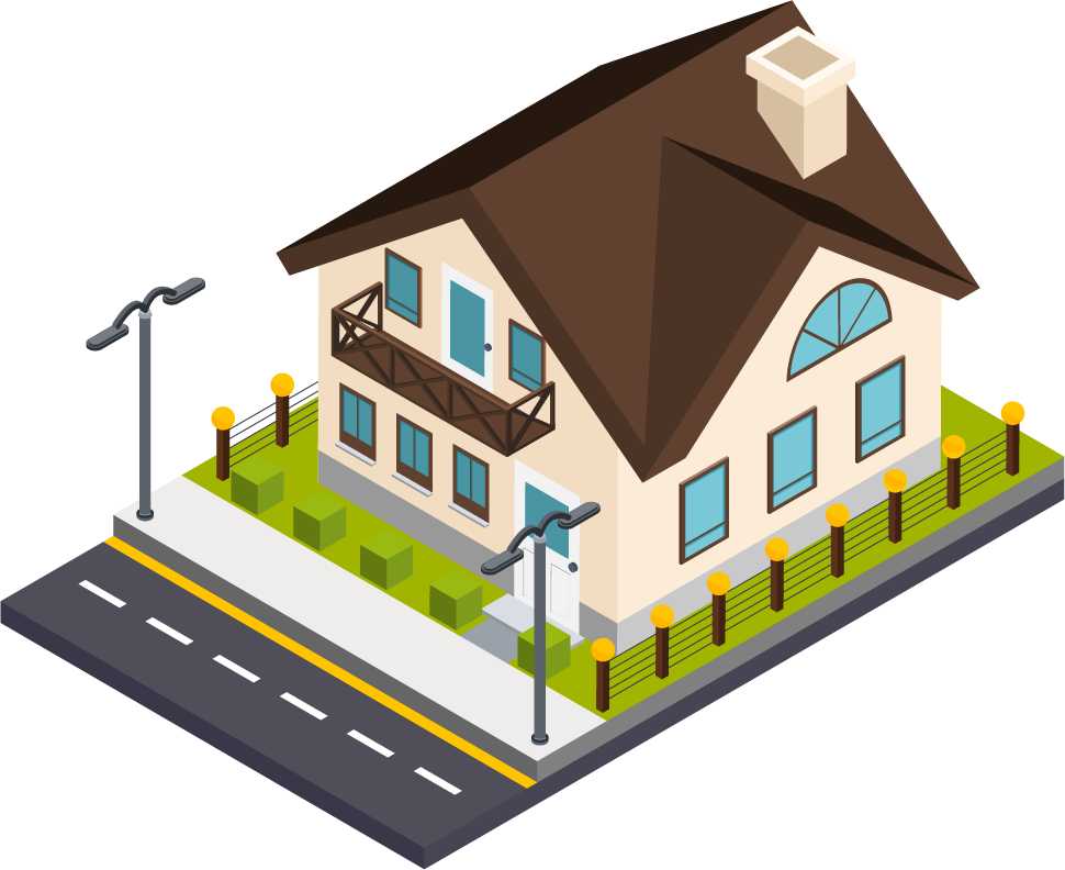 isometric single city building illustration