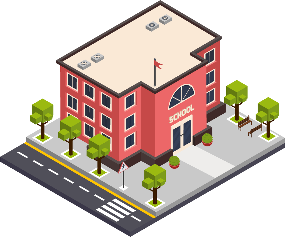 isometric single city building illustration