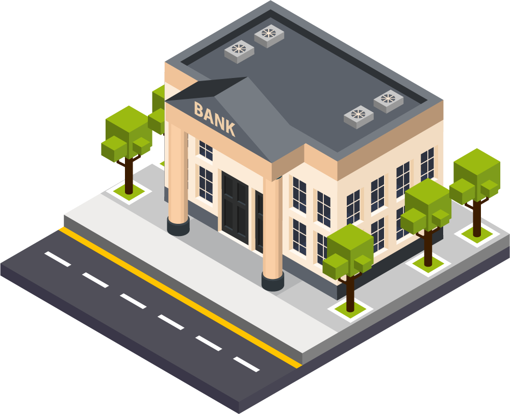 isometric single city building illustration