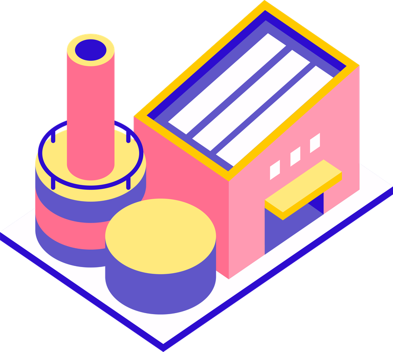 simple isometric factory illustrations for modern business presentations and reports