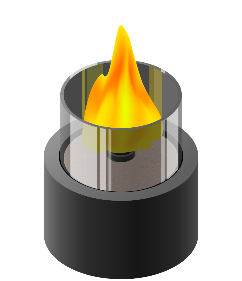 isometric difference type of fireplace illustration